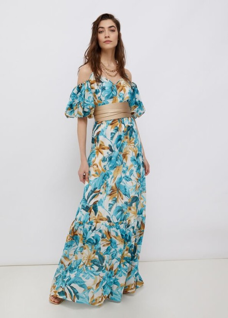 Vestido largo con cinturón CA2328