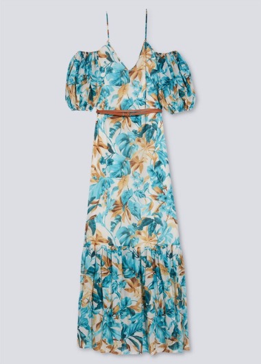 Vestido largo con cinturón CA2328