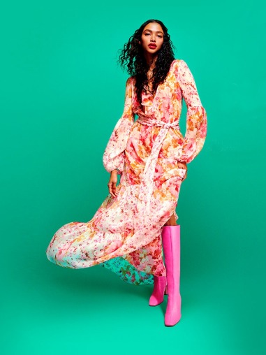 Vestido largo de flores CA2324