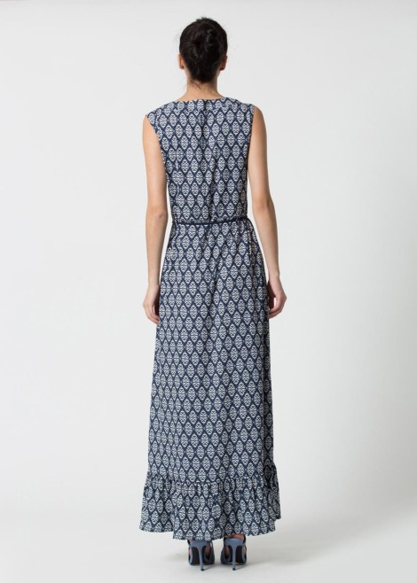 Dress rossana Long dress with deep neckline and retrò print 2