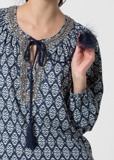 Blouse romilda Jacquard motif blouse