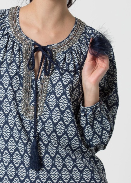 Blouse romilda Jacquard motif blouse