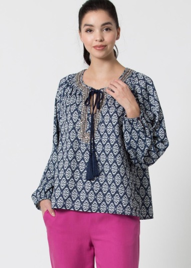 Blouse romilda Jacquard motif blouse