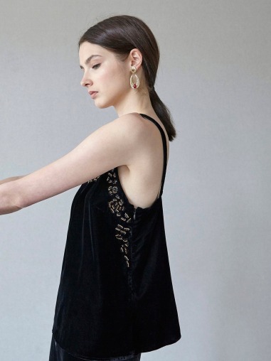 Top terciopelo detalle de cuentas TOP.6691.413