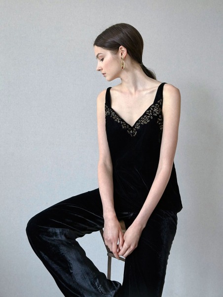 Top terciopelo detalle de cuentas TOP.6691.413