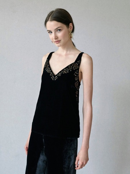 Top terciopelo detalle de cuentas TOP.6691.413