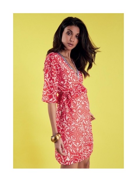 Vestido kimono bordado