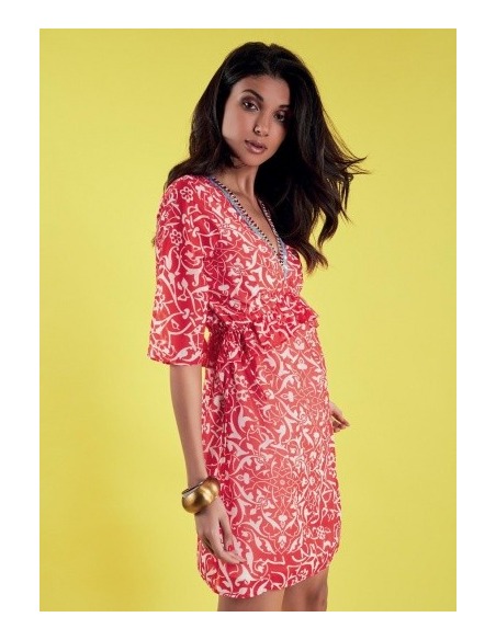 Vestido kimono bordado