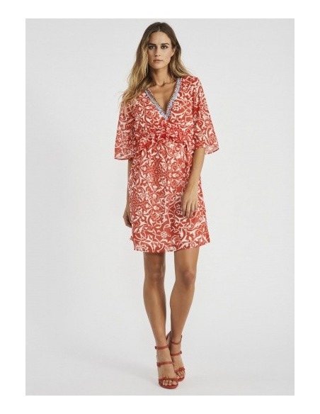 Vestido kimono bordado