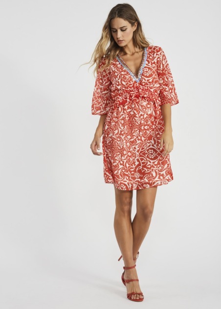 Vestido kimono bordado