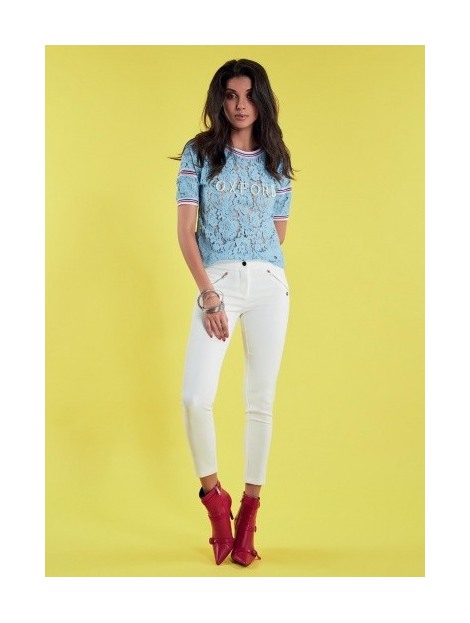 Camiseta en encaje rebrode