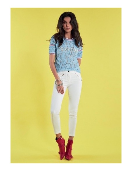 Camiseta en encaje rebrode