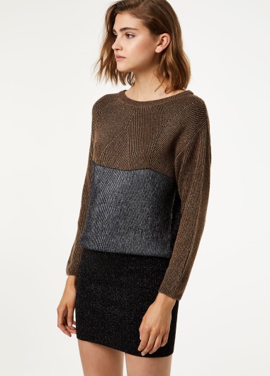 Vestido Corto Con Inserciones De Lurex  F69185