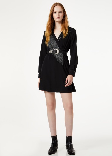 Vestido Corto Con Flecos  F69292