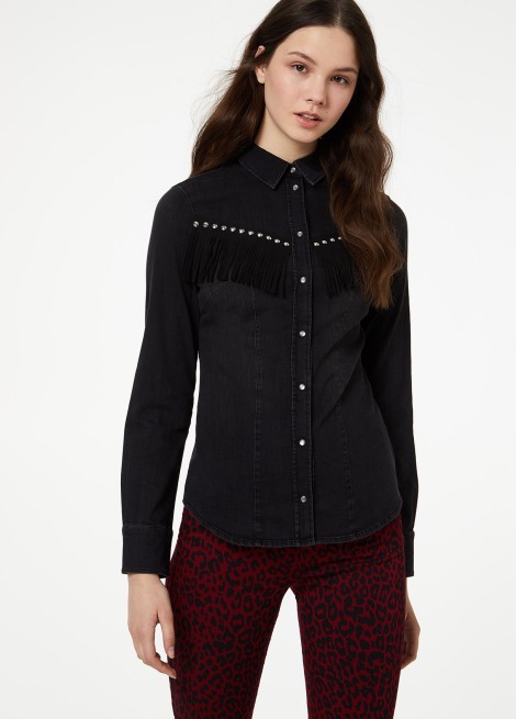 Camisa Vaquera flecos U69071