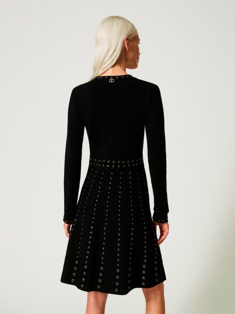 Vestido corto de punto con tachuelas 3173 | TWINSET 2
