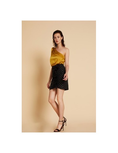 Falda Deneuve negra corazones