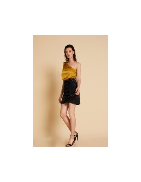 Falda Deneuve negra corazones