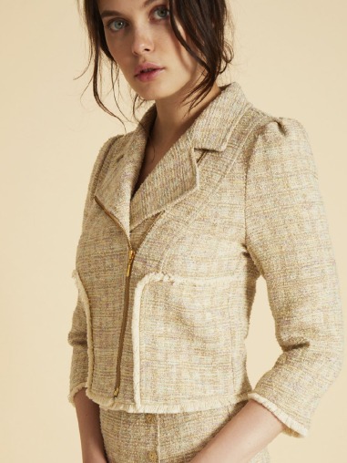 Chaqueta cruzada beige corinne