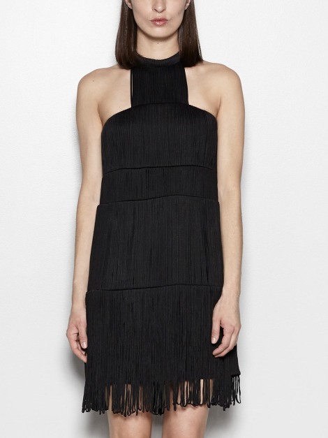 Vestido halter con flecos  VES.1064.695