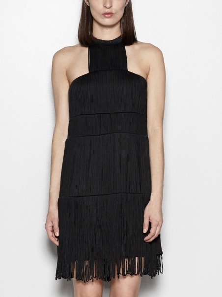 Vestido halter con flecos  VES.1064.695