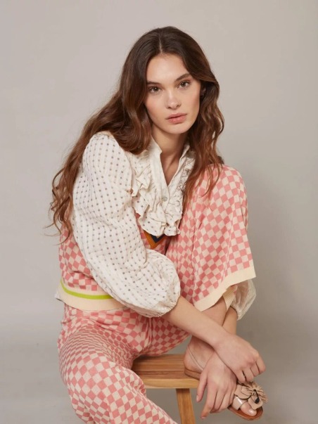 Pantalón cuadros rosa 2155-746 | IS COMING