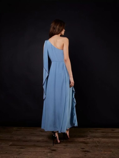 Vestido asimétrico azul 5344-427 | IS COMING