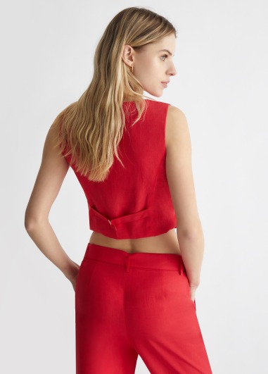 Chaleco en mezcla de lino MA4048 | LIU JO