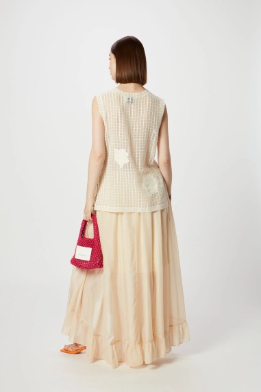 Falda larga con volante seda Isabelle Blanche G116 | ISABELLE BLANCHE