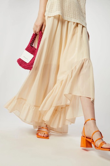 Falda larga con volante seda Isabelle Blanche G116 | ISABELLE BLANCHE