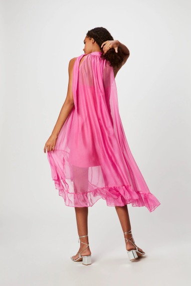 Vestido chiffon con foulard A114 Isabelle Blanche | ISABELLE BLANCHE