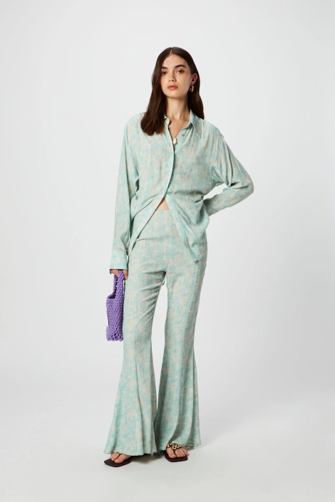 Camisa viscosa y crepe estampada C134 Isabelle Blanche | ISABELLE B...