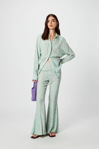 Camisa viscosa y crepe estampada C134 Isabelle Blanche | ISABELLE B...