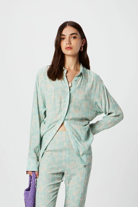 Camisa viscosa y crepe estampada C134 Isabelle Blanche | ISABELLE B... 2