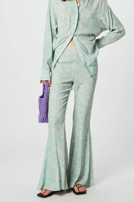 Pantalon viscosa y crepe estampado P084 | ISABELLE BLANCHE 2