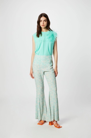 Pantalon viscosa y crepe estampado P084 | ISABELLE BLANCHE