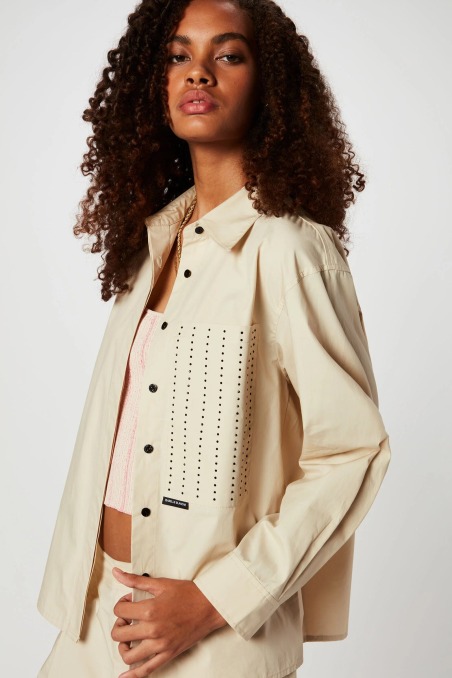 Camisa popelin con aplicaciones c072 Isabelle Blanche | ISABELLE BL...