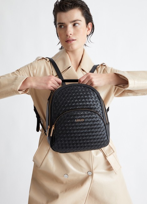 Mochila trenzada 4160 negra | LIU JO 2