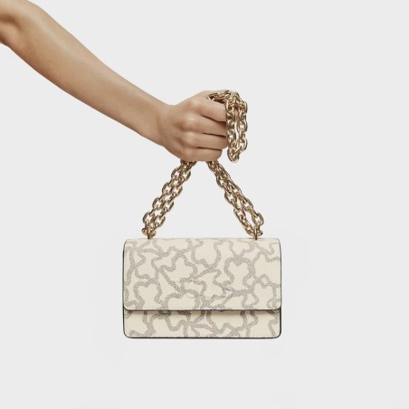 Bandolera pequeña solapa beige Kaos Icon | TOUS