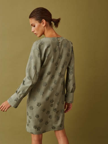 Vestido jacquard verde con cinturón 1061-108 BuyBack (€49.50)