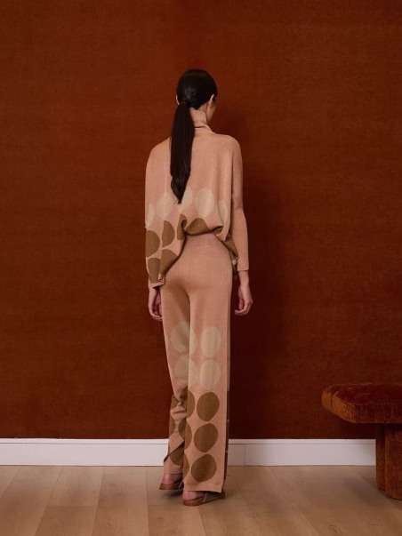 Pantalón de lurex rosa con lunares 6335 | IS COMING