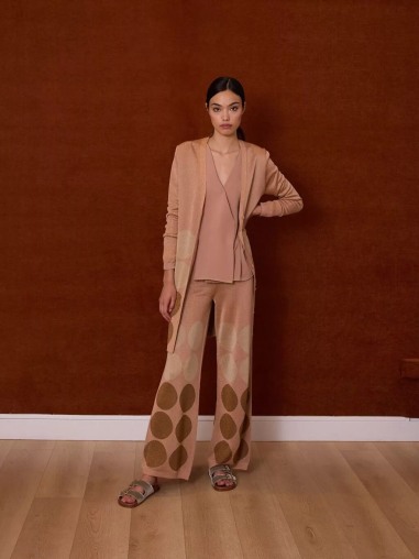 Pantalón de lurex rosa con lunares 6335 | IS COMING