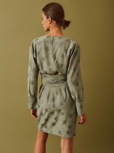 Vestido jacquard verde con cinturón 1061-108 BuyBack (€49.50)