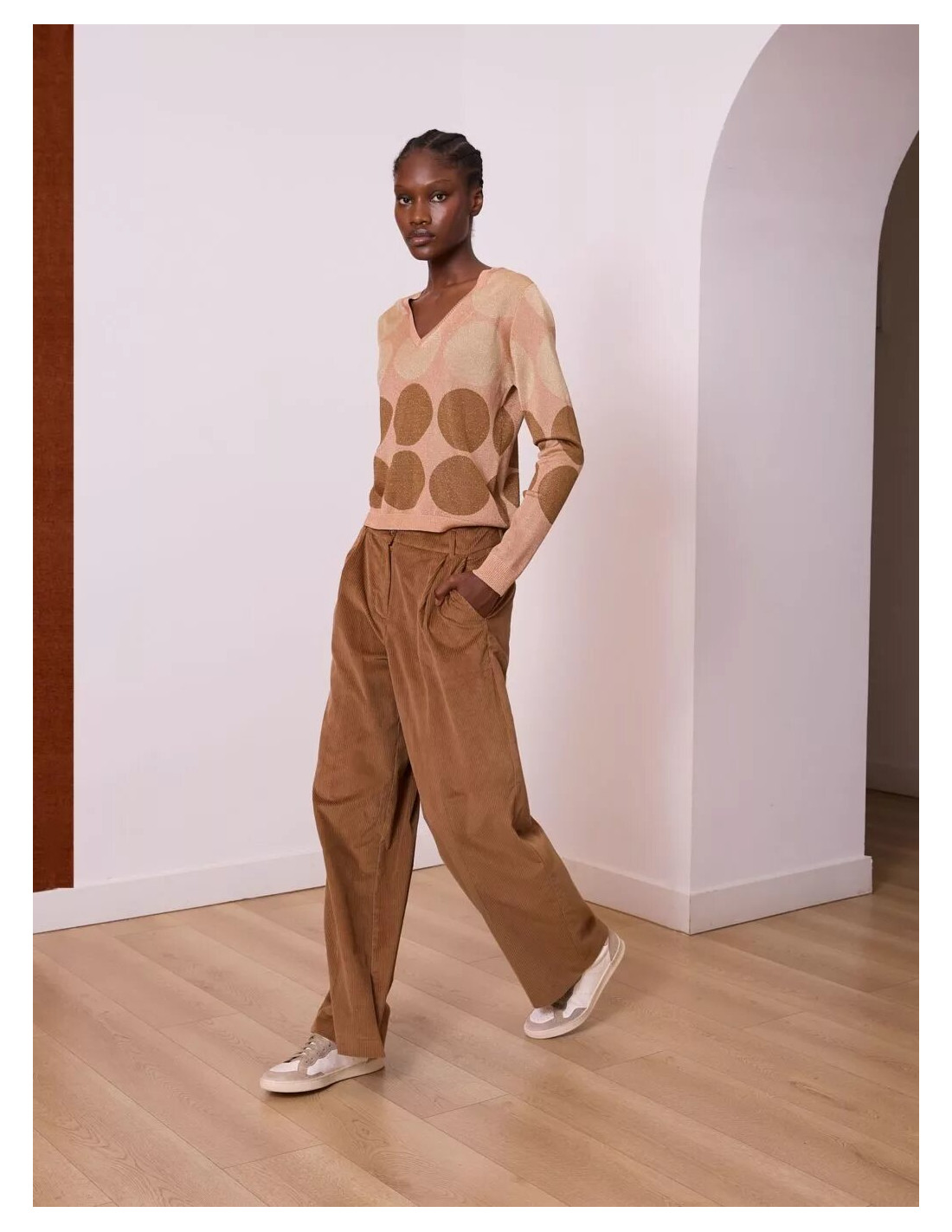 Pantalon Ancho Pantalones De Pana Marrones Pantalón De Pana