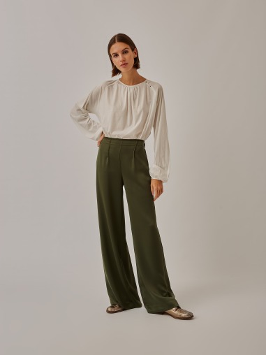 Pantalón palazzo satén kaki 1001-101 BuyBack (€30.00)