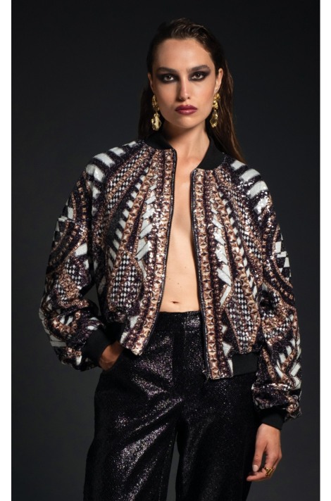 ABUNDANCE BOMBER - Sequin w24808 | PEACE AND CHAOS
