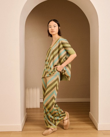 Jersey de lurex de intarsia verde 6652-665 | IS COMING