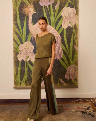 Pantalón lurex kaki 6634-663 | IS COMING