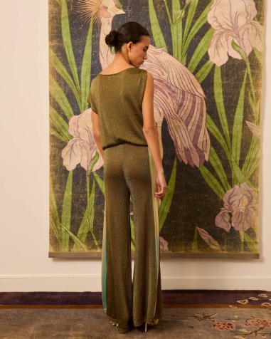 Pantalón lurex kaki 6634-663 | IS COMING