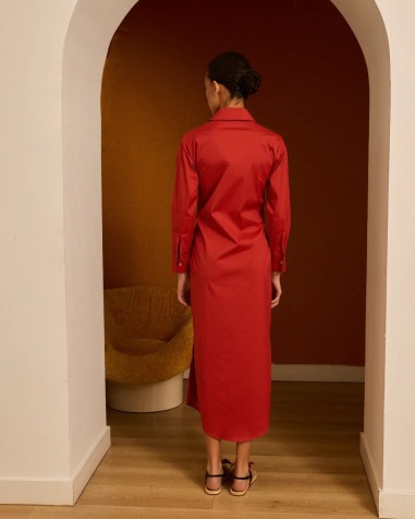 Vestido camisero de popelín teja Iscoming 6216 | IS COMING